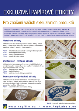 EXKLUZIVN&Iacute; PAP&Iacute;ROV&Eacute; ETIKETY