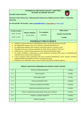 Informace pro posluchače - Městská policie Karlovy Vary