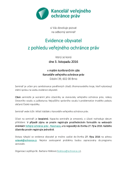 Evidence obyvatel z pohledu veřejn&eacute;ho ochr&aacute;nce pr&aacute;v