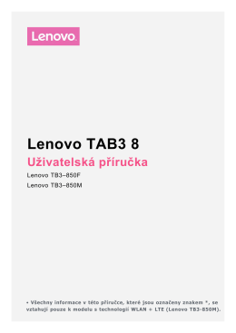 Lenovo TAB3 8 Uživatelsk&aacute; př&iacute;ručka