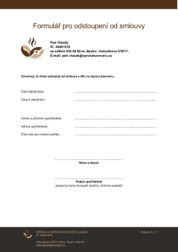 Formulář pro odstoupení od smlouvy