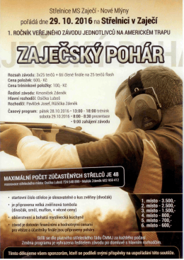 Page 1 Střelnice MSZaječí - Nové Mlýny pořádá dne 29. 10. 2016