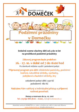 26. a 27. 10. Podzimn&iacute; pr&aacute;zdniny