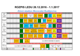 rozpis vánoce 26.12.2016- 1.1.2017