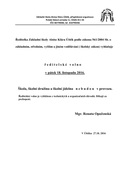 Více... - Základní škola Aloise Klára Úštěk