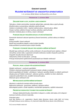 hled&aacute;n&iacute; netěsnost&iacute; ve vakuov&yacute;ch aparatur&aacute;ch