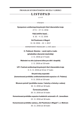 Program akcí SM na LISTOPAD 2016