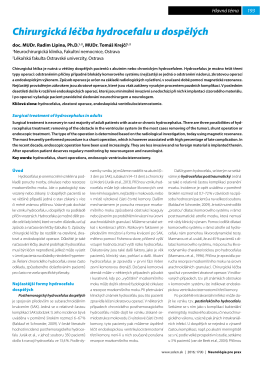 Chirurgick&aacute; l&eacute;čba hydrocefalu u dospěl&yacute;ch