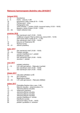 Rámcový harmonogram školního roku 2016/2017