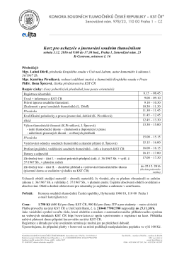 Kurz pro uchazeče o jmenování soudním tlumočníkem