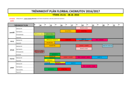 rozpis tréninků 24.10. - 28.10.