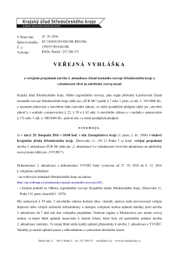 VEŘEJNÁ VYHLÁŠKA