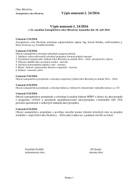 Výpis usnesení č. 24/2016 Výpis usnesení č. 24/2016