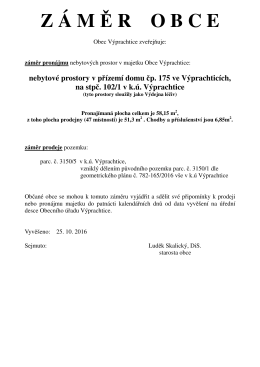 Záměr obce - Obec Výprachtice