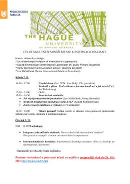 CELOFAKULTNÍ SEMINÁŘ PdF MU K INTERNACIONALIZACI