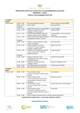Mezin&aacute;rodn&iacute; konference k profesn&iacute;mu rozvoji pedagogick&yacute;ch