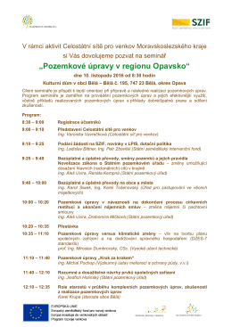 Pozemkové úpravy v regionu Opavsko