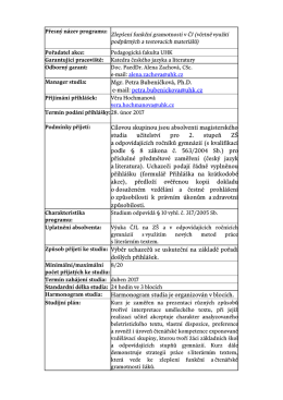 Přesn&yacute; n&aacute;zev programu: