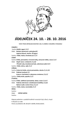 j&iacute;deln&iacute;ček 24. 10. - 28. 10. 2016