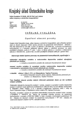 stanoven&iacute; m&iacute;stn&iacute; &uacute;pravy provozu