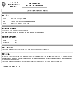 ROZHODNUTÍ Sp. zn.: DR2016096541