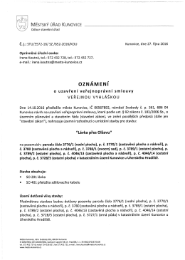 Veřejná vyhláška stavebního úřadu č.j. STU/5572-16/SZ