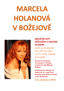 Marcela Holanová v Božejově