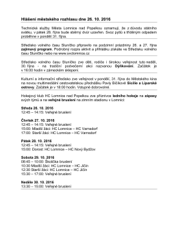Hl&aacute;&scaron;en&iacute; městsk&eacute;ho rozhlasu dne 26. 10. 2016