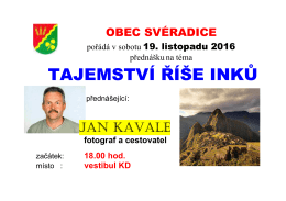 beseda - Jan Kavale – Říše Inků