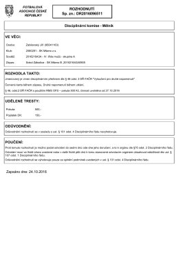 ROZHODNUTÍ Sp. zn.: DR2016096511