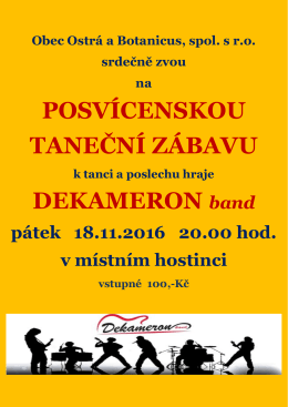 POSVÍCENSKOU TANEČNÍ ZÁBAVU DEKAMERON band