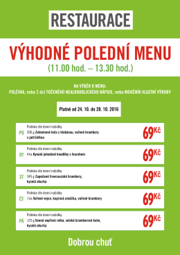 V&yacute;hodn&eacute; poledn&iacute; menu 69