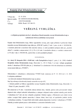 Page 1 Krajsk&yacute; &uacute;řad Středočesk&eacute;ho kraje ODBOR REGION&Aacute;LN&Iacute;HO