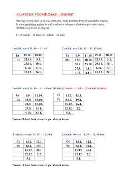 Plavecký výcvik 2016-2017