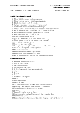 Okruhy ke státním závěrečným zkouškám Platnost: od leden 2017