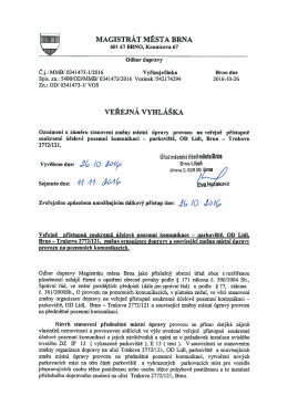 změna místní úpravy provozu na pozemní komunikaci