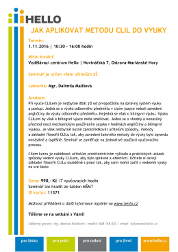 jak aplikovat metodu clil do v&yacute;uky