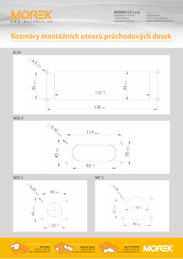 Rozměry montážních otvorů průchodových desek