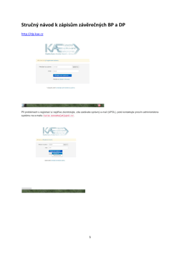 Stručn&yacute; n&aacute;vod k z&aacute;pisům z&aacute;věrečn&yacute;ch BP a DP