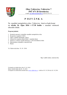 Pozvánka na zasedání zastupitelstva obce