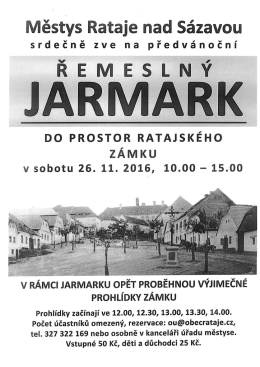 Řemeslný jarmark Rataje nad Sázavou