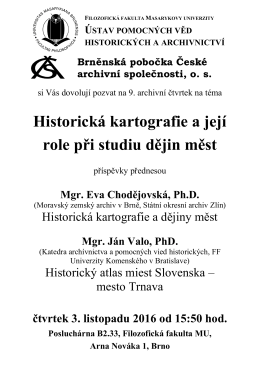 Historická kartografie a její role při studiu dějin měst