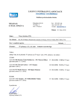Page 1 LIGOVÁ FOTBALOVÁ ASOCIACE www.fotbal.cz www