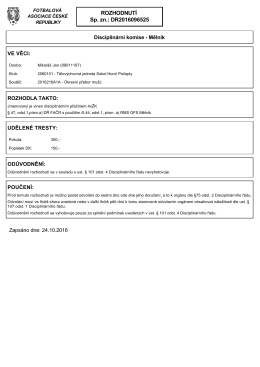 ROZHODNUTÍ Sp. zn.: DR2016096525