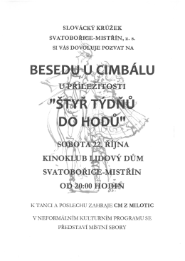 beseda u cimbálu - Obec Svatobořice