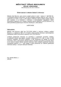 MĚSTSK&Yacute; &Uacute;ŘAD BROUMOV &uacute;tvar starosty