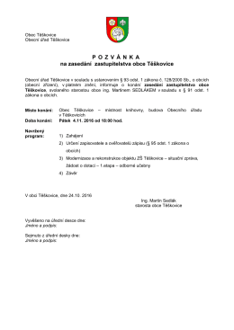 pozvánce - Obec Těškovice