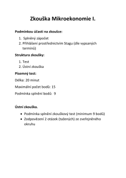 Zkouška Mikroekonomie I.