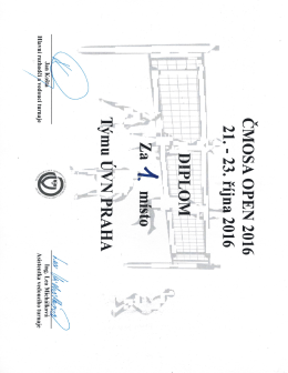 Page 1 ČMOSA OPEN 2016 21.-23. října 2016 ， . Zamísto ||