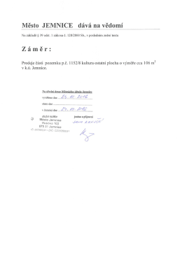 Záměr prodeje části pozemku